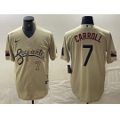 Men's Arizona Diamondbacks #7 Corbin Carroll Number 2021 Gold City Connect Cool Base Stitched Jersey