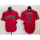 Men's Arizona Diamondbacks #7 Corbin Carroll Red 2024 Cool Base Stitched Baseball Jersey