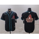 Men's Arizona Diamondbacks Black Team Big Logo Cool Base Stitched Baseball Jersey