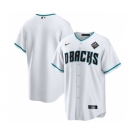 Men's Arizona Diamondbacks Blank White White 2023 World Series Cool Base Stitched Baseball Jersey