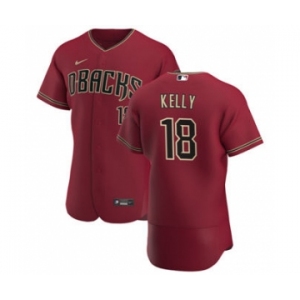 Men's Nike Arizona Diamondbacks #18 Carson Kelly Crimson Authentic Alternate Team Baseball Jersey