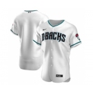 Men's Nike Arizona Diamondbacks 2020 White Teal Authentic Alternate Team Baseball Jersey