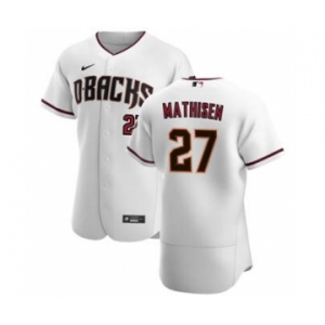 Men's Nike Arizona Diamondbacks #27 Wyatt Mathisen White Crimson Authentic Home Team Baseball Jersey