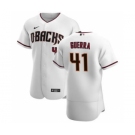 Men's Nike Arizona Diamondbacks #41 Junior Guerra White Crimson Authentic Home Team Baseball Jersey