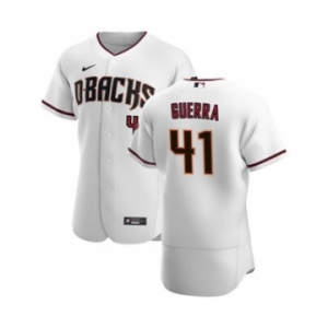 Men's Nike Arizona Diamondbacks #41 Junior Guerra White Crimson Authentic Home Team Baseball Jersey