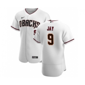 Men's Nike Arizona Diamondbacks #9 Jon Jay White Crimson Authentic Home Team Baseball Jersey