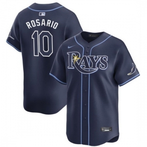 Men Tampa Bay Rays #10 Amed Rosario Navy Away Limited Stitched Baseball Jersey