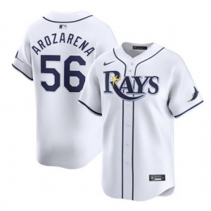 Men Tampa Bay Rays #56 Randy Arozarena White Home Limited Stitched Baseball Jersey