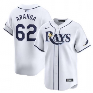 Men Tampa Bay Rays #62 Jonathan Aranda White Home Limited Stitched Baseball Jersey