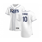 Men's Nike Tampa Bay Rays #10 Mike Zunino White Home 2020 Authentic Player Baseball Jersey