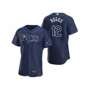 Men's Nike Tampa Bay Rays #12 Wade Boggs Navy Alternate 2020 Authentic Team Baseball Jersey