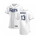 Men's Nike Tampa Bay Rays #13 Manuel Margot White Home 2020 Authentic Player Baseball Jersey