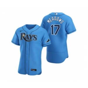 Men's Nike Tampa Bay Rays #17 Austin Meadows Light Blue Alternate 2020 Authentic Player Baseball Jersey