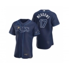 Men's Nike Tampa Bay Rays #17 Austin Meadows Navy Alternate 2020 Authentic Team Baseball Jersey