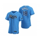 Men's Nike Tampa Bay Rays #18 Joey Wendle Light Blue Alternate 2020 Authentic Player Baseball Jersey