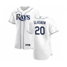 Men's Nike Tampa Bay Rays #20 Tyler Glasnow White Home 2020 Authentic Player Baseball Jersey