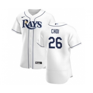 Men's Nike Tampa Bay Rays #26 Ji-Man Choi White Home 2020 Authentic Player Baseball Jersey