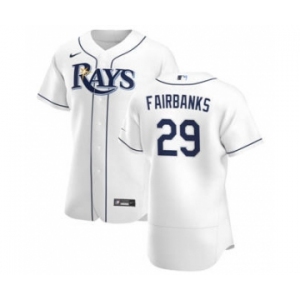 Men's Nike Tampa Bay Rays #29 Pete Fairbanks White Home 2020 Authentic Player Baseball Jersey