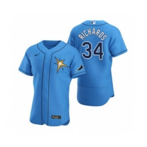 Men's Nike Tampa Bay Rays #34 Trevor Richards Light Blue Alternate 2020 Authentic Team Baseball Jersey