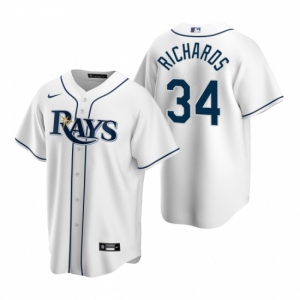 Men's Nike Tampa Bay Rays #34 Trevor Richards White Home Stitched Baseball Jersey