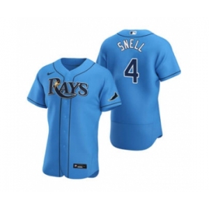 Men's Nike Tampa Bay Rays #4 Blake Snell Light Blue Alternate 2020 Authentic Player Baseball Jersey