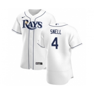 Men's Nike Tampa Bay Rays #4 Blake Snell White Home 2020 Authentic Player Baseball Jersey