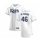 Men's Nike Tampa Bay Rays #46 Jose Alvarado White Home 2020 Authentic Player Baseball Jersey