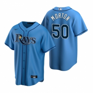 Men's Nike Tampa Bay Rays #50 Charlie Morton Light Blue Alternate Stitched Baseball Jersey