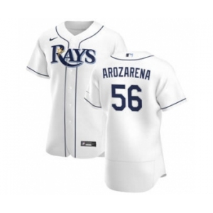 Men's Nike Tampa Bay Rays #56 Randy Arozarena White Home 2020 Authentic Player Baseball Jersey