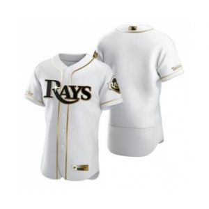 Men's Nike Tampa Bay Rays Blank White 2020 Authentic Golden Edition Baseball Jersey