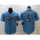 Men's Tampa Bay Rays #5 Wander Franco Light Blue Stitched MLB Cool Base Nike Jersey