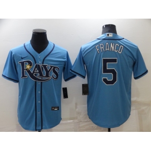 Men's Tampa Bay Rays #5 Wander Franco Light Blue Stitched MLB Cool Base Nike Jersey