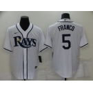 Men's Tampa Bay Rays #5 Wander Franco White Stitched MLB Cool Base Nike Jersey