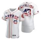 Houston Astros #43 Lance McCullers Jr. Men's Nike White Fluttering USA Flag Limited Edition Authentic MLB Jersey