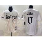 Men's Houston Astros #0 Orbit White Gothic 'Houston Born Barrio Raised' Limited Stitched Baseball Jersey