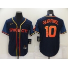 Men's Houston Astros #10 Yuli Gurriel 2022 Navy City Connect Game Stitched Jersey