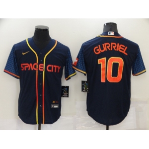 Men's Houston Astros #10 Yuli Gurriel 2022 Navy City Connect Game Stitched Jersey