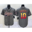 Men's Houston Astros #10 Yuli Gurriel Grey Gridiron Cool Base Stitched Baseball Jersey