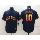 Men's Houston Astros #10 Yuli Gurriel Navy Blue Rainbow Stitched MLB Cool Base Nike Jersey