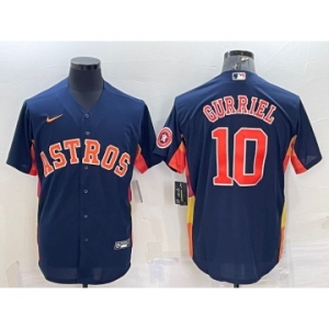 Men's Houston Astros #10 Yuli Gurriel Navy Blue With Patch Stitched MLB Cool Base Nike Jersey