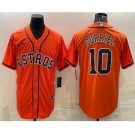 Men's Houston Astros #10 Yuli Gurriel Orange Stitched MLB Cool Base Nike Jersey