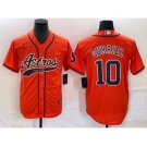 Men's Houston Astros #10 Yuli Gurriel Orange With Patch Cool Base Stitched Baseball Jersey