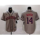 Men's Houston Astros #14 Mauricio Dubón Grey Cool Base Stitched Baseball Jersey