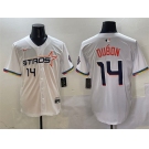 Men's Houston Astros #14 Mauricio Dubón White 2025 City Connect Limited Stitched Baseball Jersey