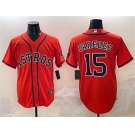 Men's Houston Astros #15 Isaac Paredes Orange Cool Base Stitched Baseball Jersey