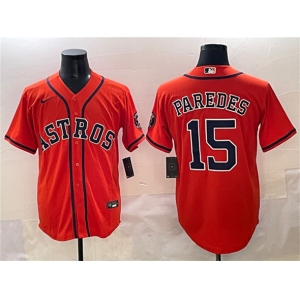 Men's Houston Astros #15 Isaac Paredes Orange Cool Base Stitched Baseball Jersey