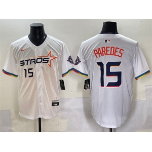 Men's Houston Astros #15 Isaac Paredes White 2025 City Connect Limited Stitched Baseball Jersey