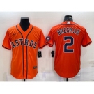 Men's Houston Astros #2 Alex Bregman Orange With Patch Stitched MLB Cool Base Nike Jersey