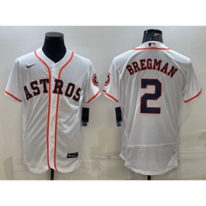 Men's Houston Astros #2 Alex Bregman White Stitched MLB Flex Base Nike Jersey