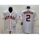 Men's Houston Astros #2 Alex Bregman White With Patch Stitched MLB Cool Base Nike Jersey